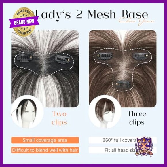 100% Human Hair Clip-On Bangs with 4 Non-Slip Clips, Natural Look main image 7